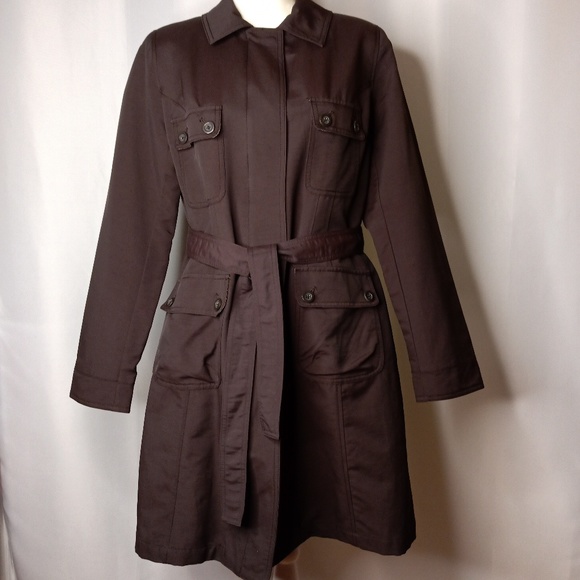 Merona Jackets & Blazers - MERONA Ladies Brown Trenchcoat Sz L